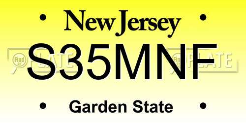 S35MNF New Jersey License Plate