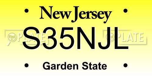 S35NJL New Jersey License Plate