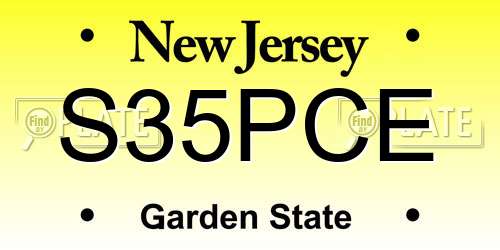 S35PCE New Jersey License Plate