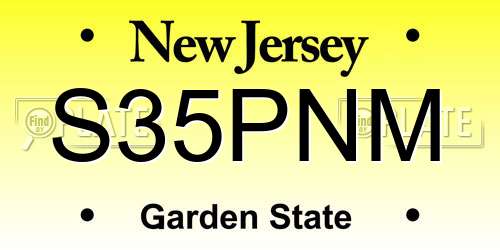 S35PNM New Jersey License Plate