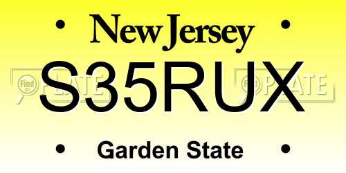 S35RUX New Jersey License Plate