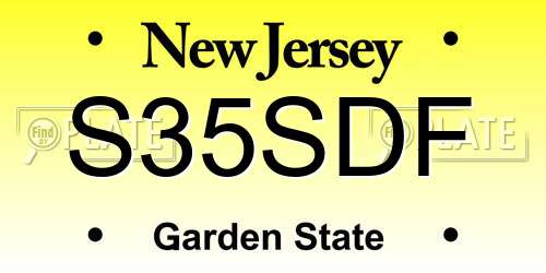 S35SDF New Jersey License Plate