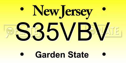 S35VBV New Jersey License Plate