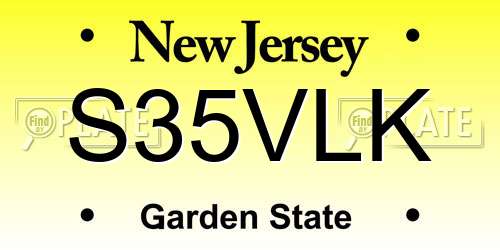 S35VLK New Jersey License Plate