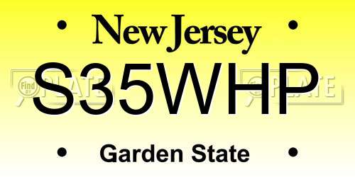 S35WHP New Jersey License Plate