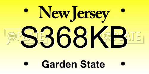 S368KB New Jersey License Plate