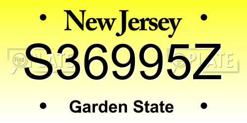 S36995Z New Jersey License Plate