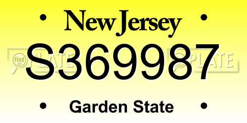 S369987 New Jersey License Plate
