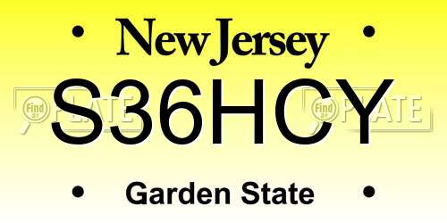 S36HCY New Jersey License Plate