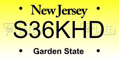 S36KHD New Jersey License Plate