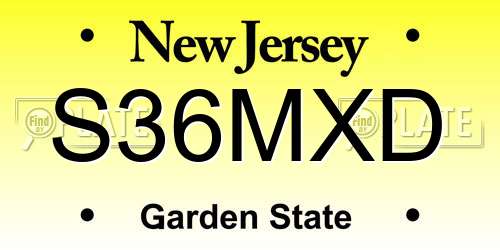 S36MXD New Jersey License Plate