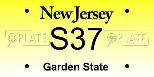 S37 New Jersey License Plate