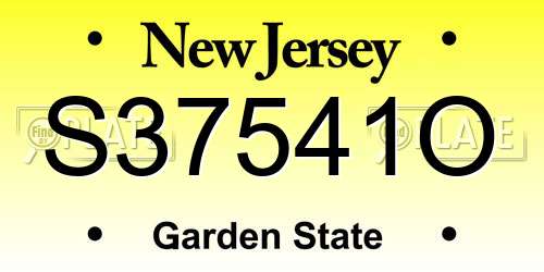 S37541O New Jersey License Plate