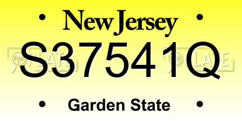 S37541Q New Jersey License Plate
