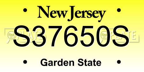 S37650S New Jersey License Plate