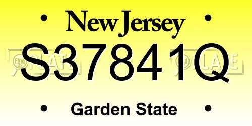 S37841Q New Jersey License Plate