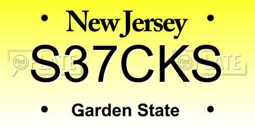 S37CKS New Jersey License Plate