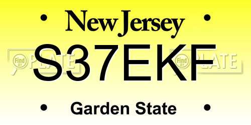 S37EKF New Jersey License Plate