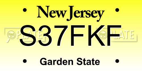 S37FKF New Jersey License Plate