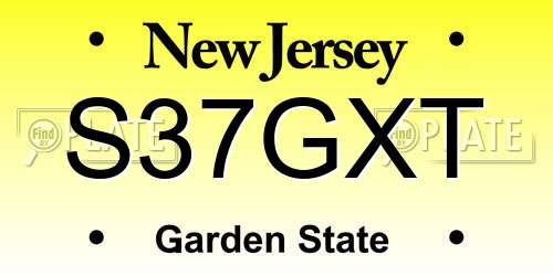 S37GXT New Jersey License Plate