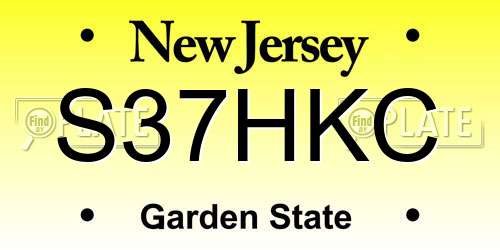 S37HKC New Jersey License Plate