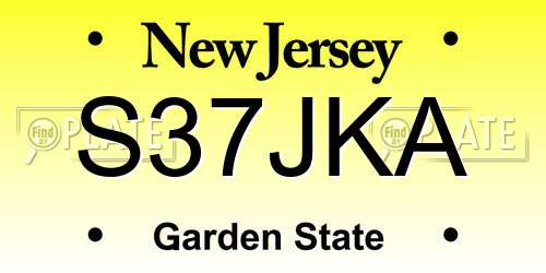 S37JKA New Jersey License Plate