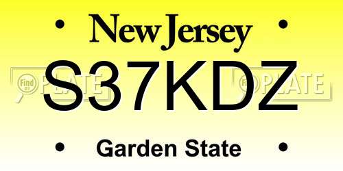 S37KDZ New Jersey License Plate