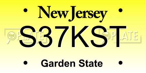 S37KST New Jersey License Plate