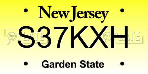 S37KXH New Jersey License Plate