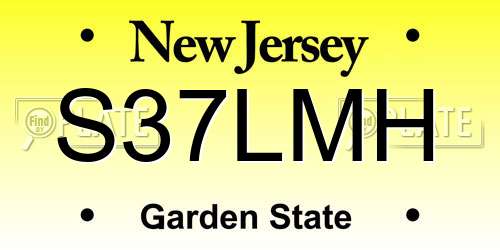 S37LMH New Jersey License Plate