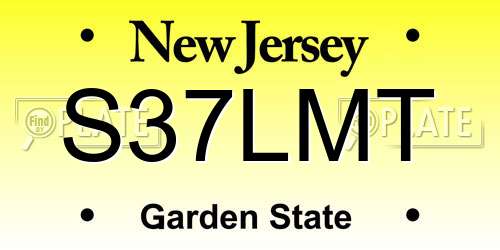 S37LMT New Jersey License Plate