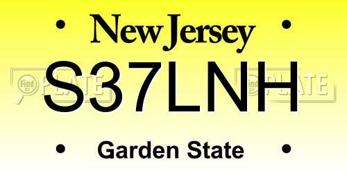 S37LNH New Jersey License Plate
