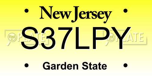 S37LPY New Jersey License Plate