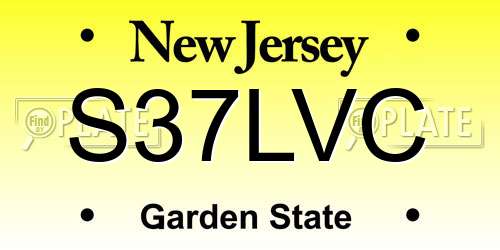 S37LVC New Jersey License Plate