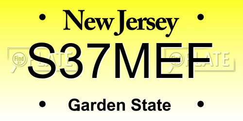 S37MEF New Jersey License Plate