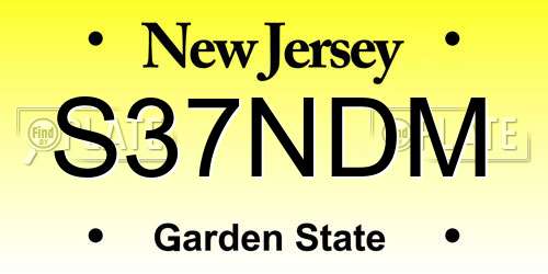 S37NDM New Jersey License Plate