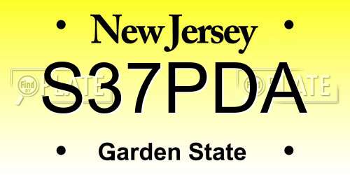 S37PDA New Jersey License Plate