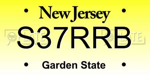 S37RRB New Jersey License Plate