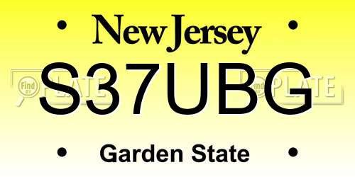 S37UBG New Jersey License Plate