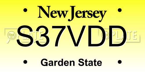 S37VDD New Jersey License Plate