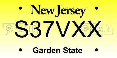 S37VXX New Jersey License Plate