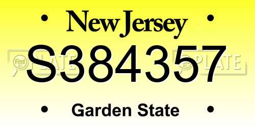 S384357 New Jersey License Plate