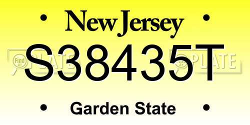 S38435T New Jersey License Plate