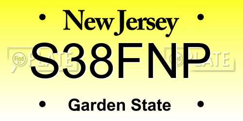 S38FNP New Jersey License Plate