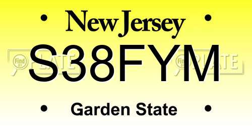 S38FYM New Jersey License Plate