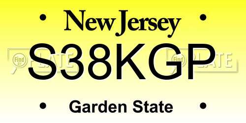 S38KGP New Jersey License Plate