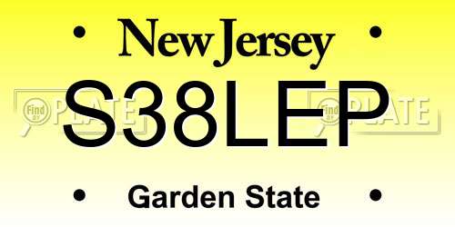 S38LEP New Jersey License Plate