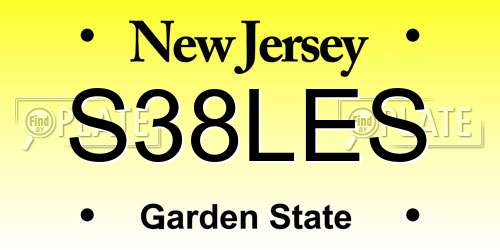 S38LES New Jersey License Plate