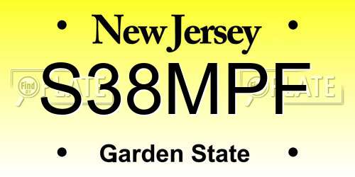 S38MPF New Jersey License Plate