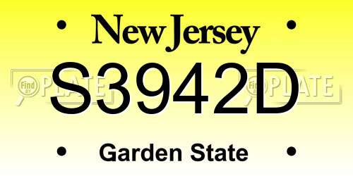 S3942D New Jersey License Plate